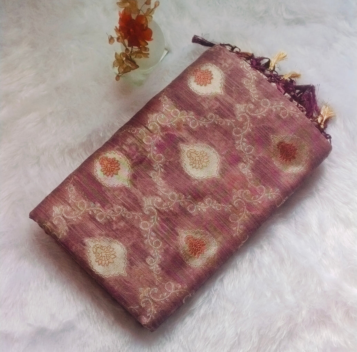 Maroon Linen cotton silk Sarees