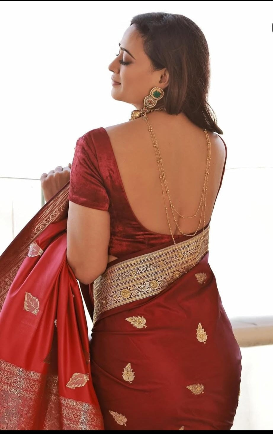 Maroon Banarasi Mashru Silk