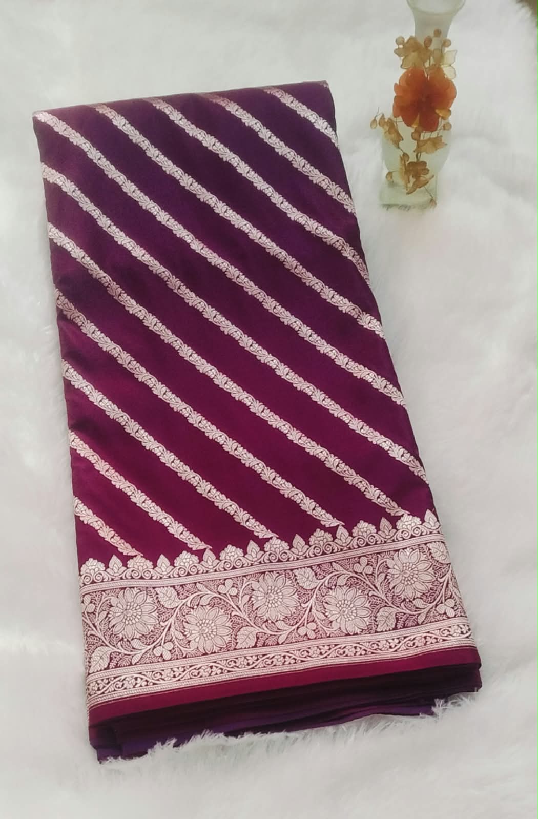 Red Laariya Banarasi Mashru Silk