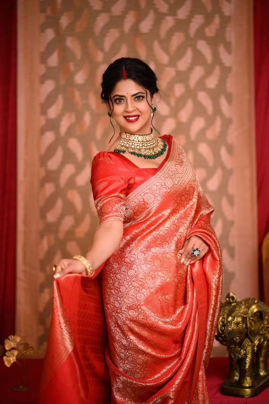 Floral Brocade Banarasi Mashru Katan Silk saree