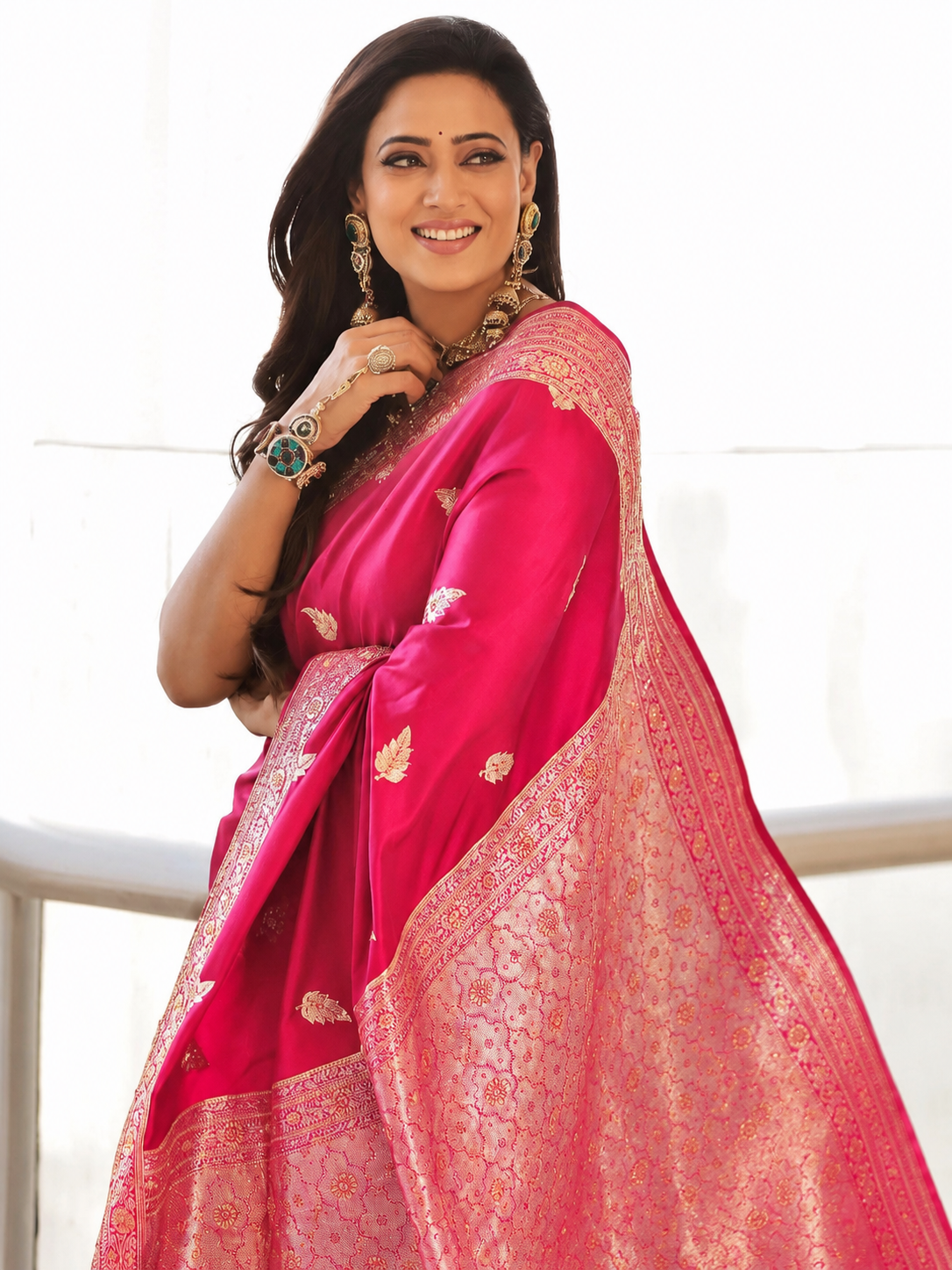 Maroon Banarasi Mashru Silk