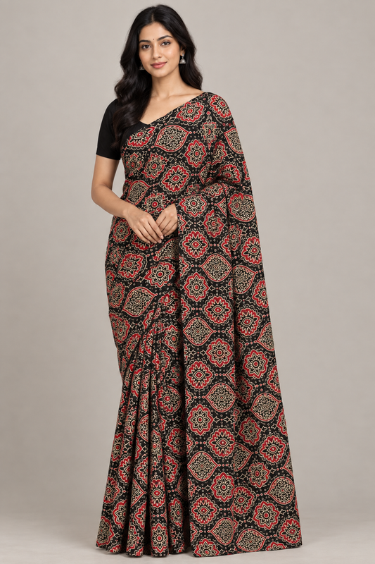 Ajrak Print Sarees